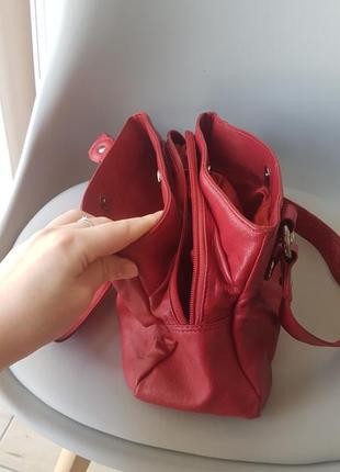 Червона шкіряна сумочка, сумка, клач2 фото