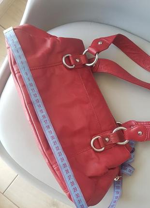 Червона шкіряна сумочка, сумка, клач5 фото