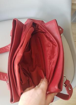 Червона шкіряна сумочка, сумка, клач8 фото