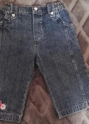 Джинсы для девочки 100% хлопок 6-9 месяцев,рост 74см от lady bird disney