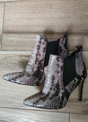 Ботильоны рептилия кожаные женские sachа