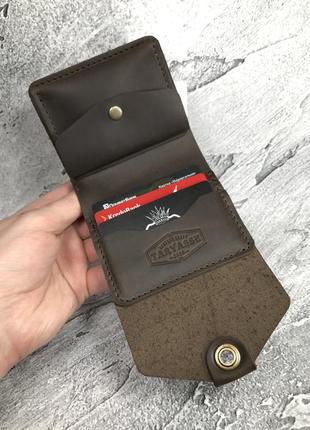 Шкіряний гаманець "lids" коричневий.3 фото