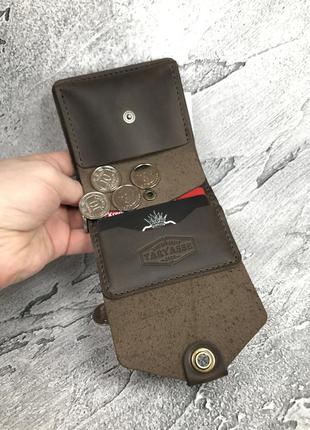 Шкіряний гаманець "lids" коричневий.4 фото