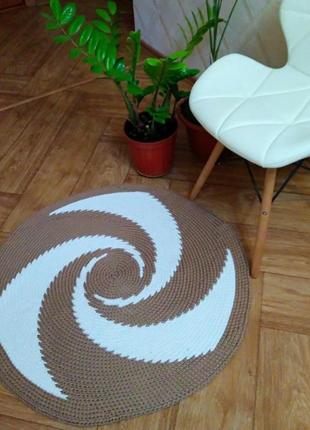 Плетений в'язаний килим килимок для дитячої для ванної дитячий круглий гачком2 фото