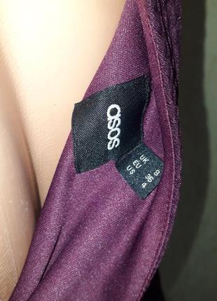 Бордовое облегающее платье на одно плечо длинна миди asos6 фото