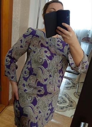 Zara легкое натуральное платье, туника шелк р. 46-48