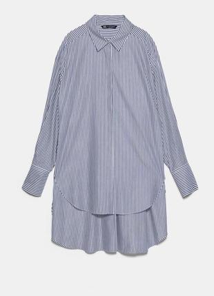 Zara новая рубашка в полоску оверсайз2 фото