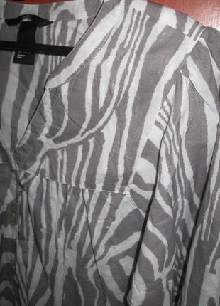 Блуза батист серо-белая3 фото