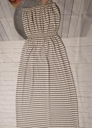 Длинное платье сарафан в полоску2 фото