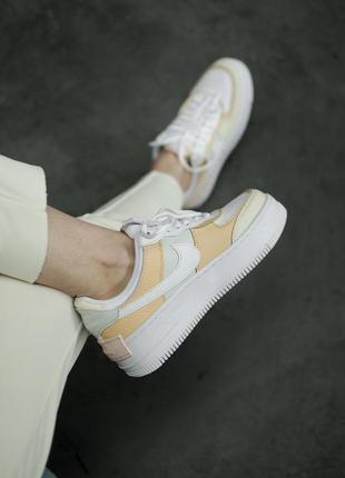 Nike air force shadow tonal cream стильні кросівки найк форс жовті2 фото