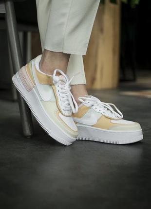 Nike air force shadow tonal cream стильні кросівки найк форс жовті1 фото