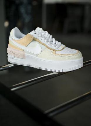 Nike air force shadow tonal cream стильні кросівки найк форс жовті7 фото