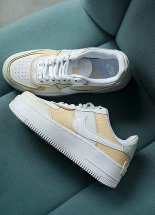 Nike air force shadow tonal cream стильні кросівки найк форс жовті8 фото