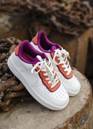 Nike air force white purple orange2 фото