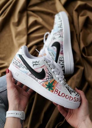 Nike air force graffiti harlem кастом custom хип хоп гранж кроссовки граффити жіночі стильні кросівки найк форс