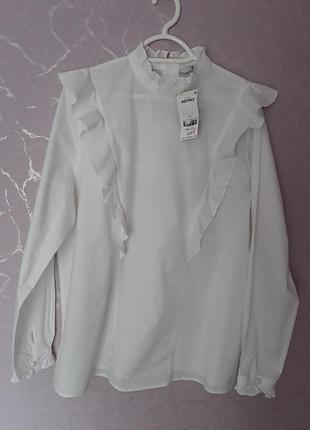 Белая хлопковая  рубашка next