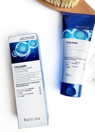 Коллагеновый пилинг-скатка farm stay collagen water full moist peeling gel1 фото