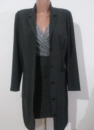 Длинный пиджак легкое пальто платье6 фото