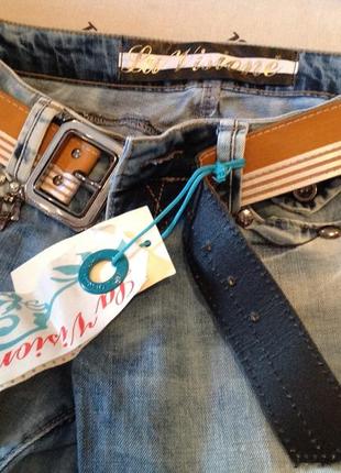 Женские узкие джинсы с ремнём бренда la visione, р. 42-447 фото