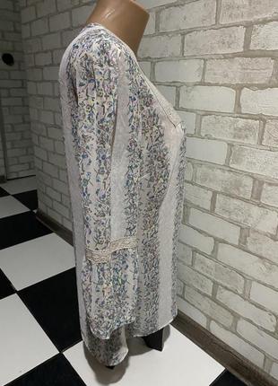 Стильна шифонова блуза сорочка вишиванка m&s indigo collection6 фото