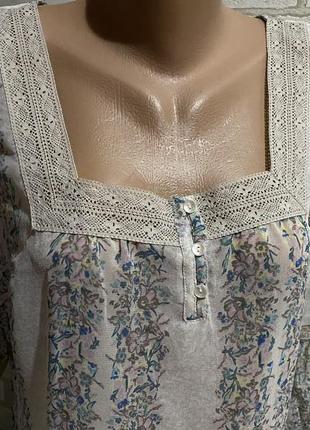 Стильна шифонова блуза сорочка вишиванка m&s indigo collection8 фото