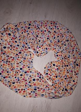 Шарфик кольоровий горошок