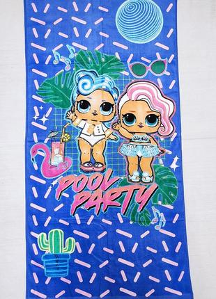 Детское пляжное полотенце. детские полотенца. полотенце для девочки с куклой лолл.