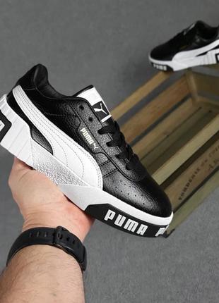 Женские кроссовки puma cali (чёрные с белым)