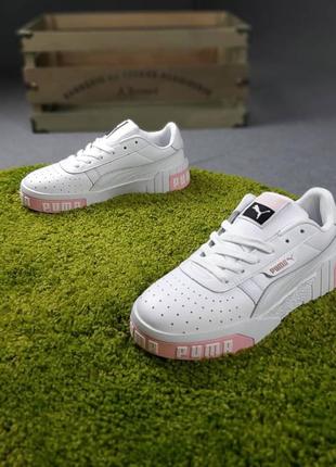 Женские кроссовки puma cali (белые с розовым)2 фото