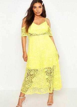 Plus crochet lace premium skater dress