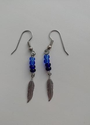 Нові красиві делікатні сережки-підвіски ручної роботи hand made!!!