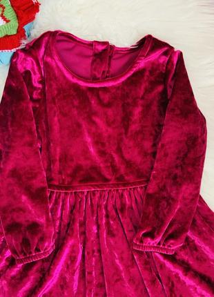 Красивое велюровое платье matalan малышке 2-3 года4 фото