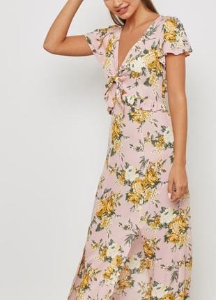 Miss selfridge довге літнє плаття з відкритим животом(розмір 38-40)