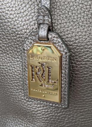 Сумка цвета металлик серебро золото бронза ralph lauren - оригинал 100% кожа4 фото
