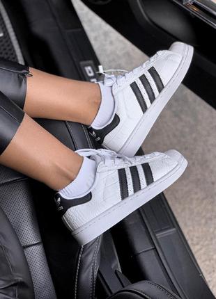 Adidas superstar black white