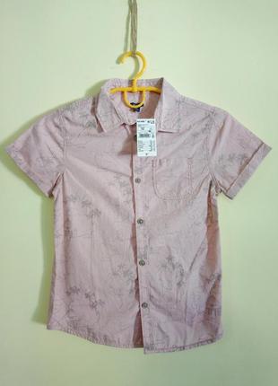 Розовая рубашка с коротким рукавом для девочки kiabi