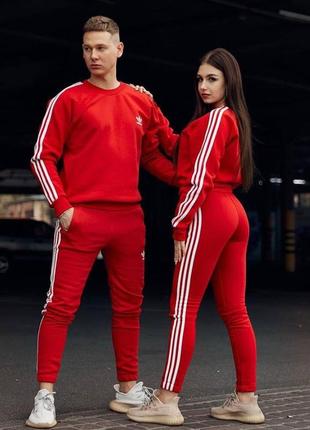 Спортивний костюм adidas червоний парний костюм зуди+штани адідас