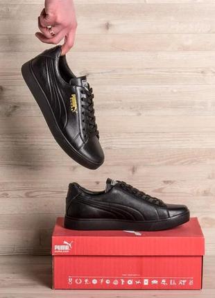 Мужские кожаные кроссовки  puma smash black6 фото