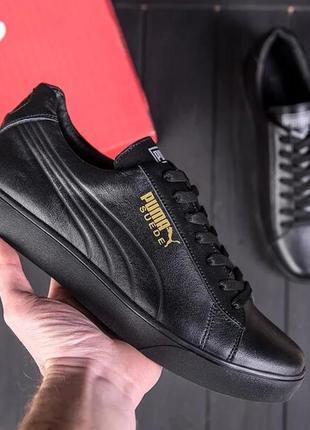 Чоловічі шкіряні кросівки puma smash black2 фото