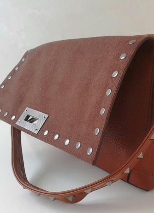 Ефектна трендова сумка зі шкіри tony bellucci.4 фото