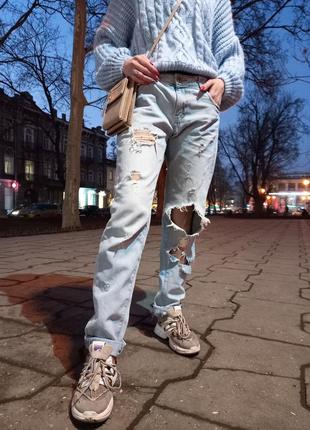 ‼️sale‼️👖рваные джинсы потёртые варенка oversize свободного кроя👖4 фото