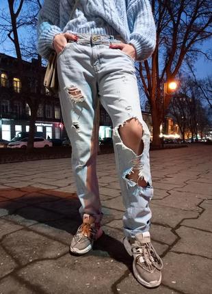 ‼️sale‼️👖рваные джинсы потёртые варенка oversize свободного кроя👖1 фото