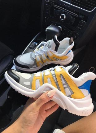 Кроссовки sneakers white yellow2 фото