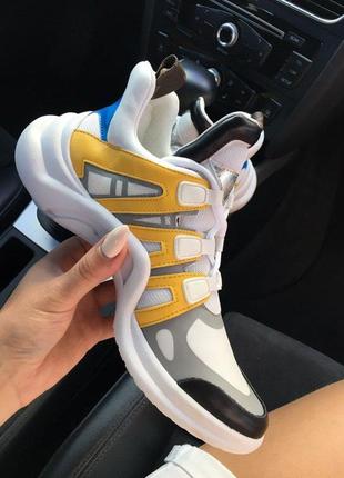 Кроссовки sneakers white yellow4 фото