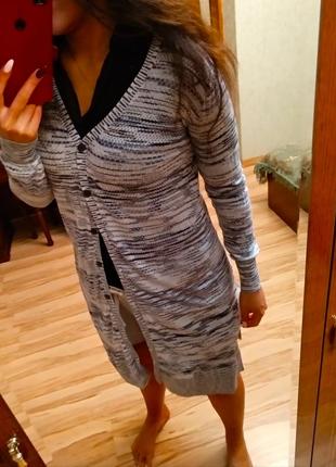 Новий брендовий натуральний кардиган в рубчик, розмір l xl