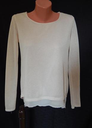 Джемпер*полувер пудрового цвета с шифоном сзади  от new look (размер 36)