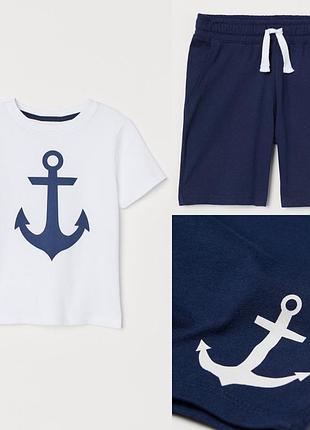 Классные летние комплектики с якорями h&m