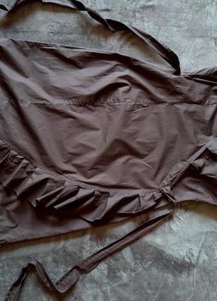 ✅✅✅ распродажа   коричневое платье коттон на запах с рюшей mango cos4 фото
