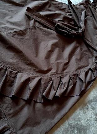 ✅✅✅ распродажа   коричневое платье коттон на запах с рюшей mango cos9 фото