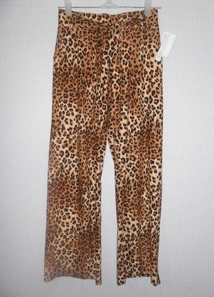 Летние  свободные широкие штаны прямого кроя joe benbasset леопардовый принт размер m